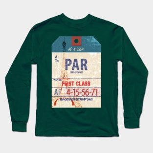 Paris France luggage tag Long Sleeve T-Shirt